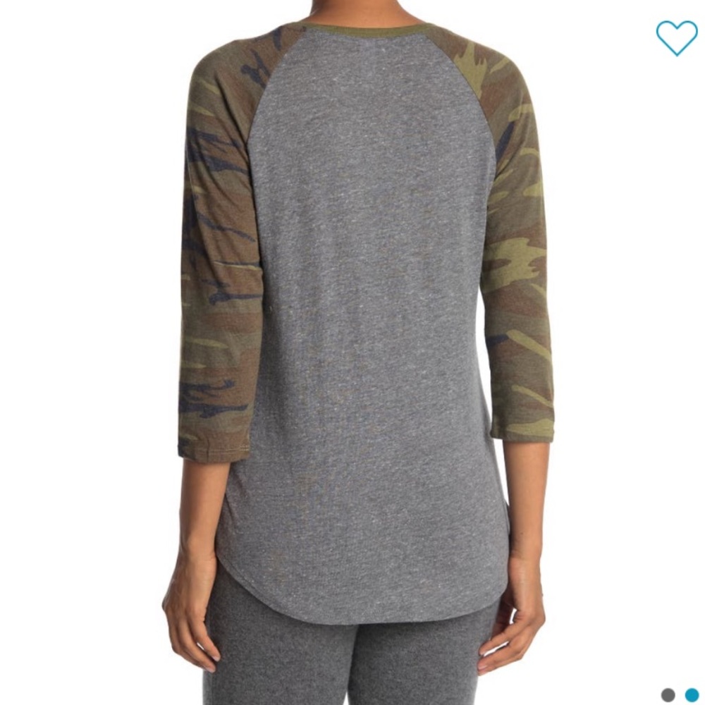 Alternative 3/4 Sleeve Baseball Tee Camo Mixed - Picture 2 of 5